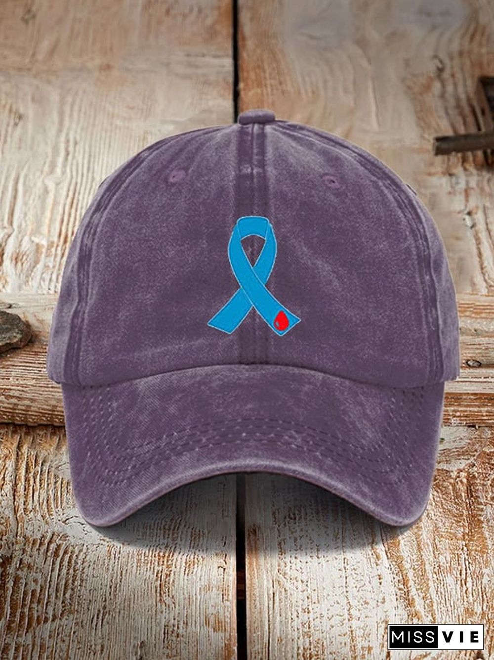 Diabetes Blue Ribbon Print Unisex Hat