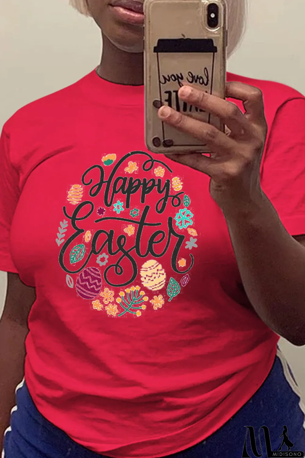 MidiSono - White Casual Street Print Patchwork Letter O Neck T-Shirts