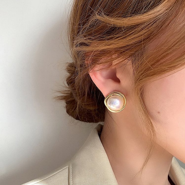 Gold Elegant Alloy Earrings