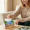 DIY Diamond Art Tissue Box Holder Cat PULeather Diamond Art Desktop Organizer Resin Rhinestone Storage Organizers Gem Art Home Office Decor Craft Gift for Women
