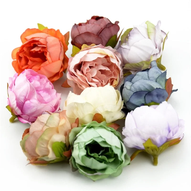 20pcs/lot 5cm Carnation Silk Fall Vivid Artificial Flower Head Home Wedding Decoration Diy Crafts Accessories Fake Rose Flowers