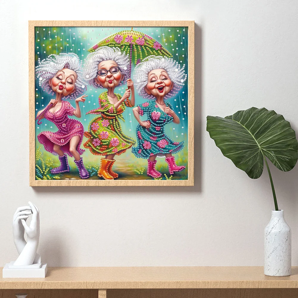 Diamond Painting - Partial Special Shaped Drill - Granny(Canvas|30*30cm)