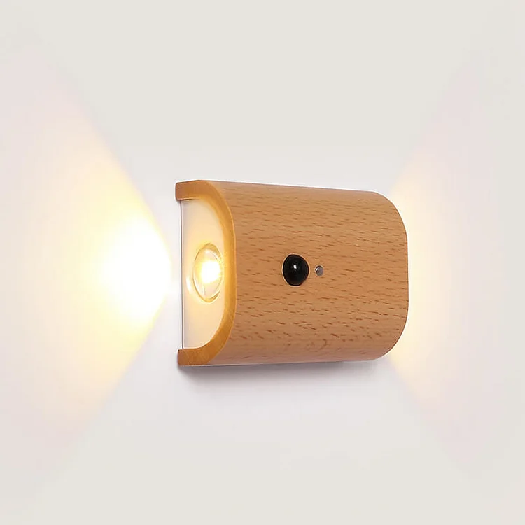 Magnetic Induction Wood Wall Light