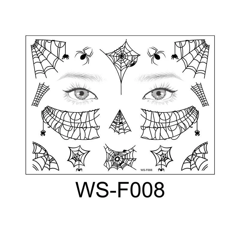 Tattoo Sticker Halloween spider webs Femme Temporary Face Tattoo Waterproof Body Art Fashion