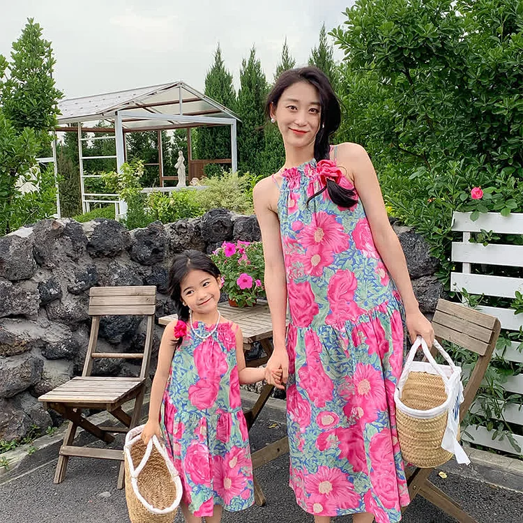Mommy and Me Bohemian Flower Sling Dress