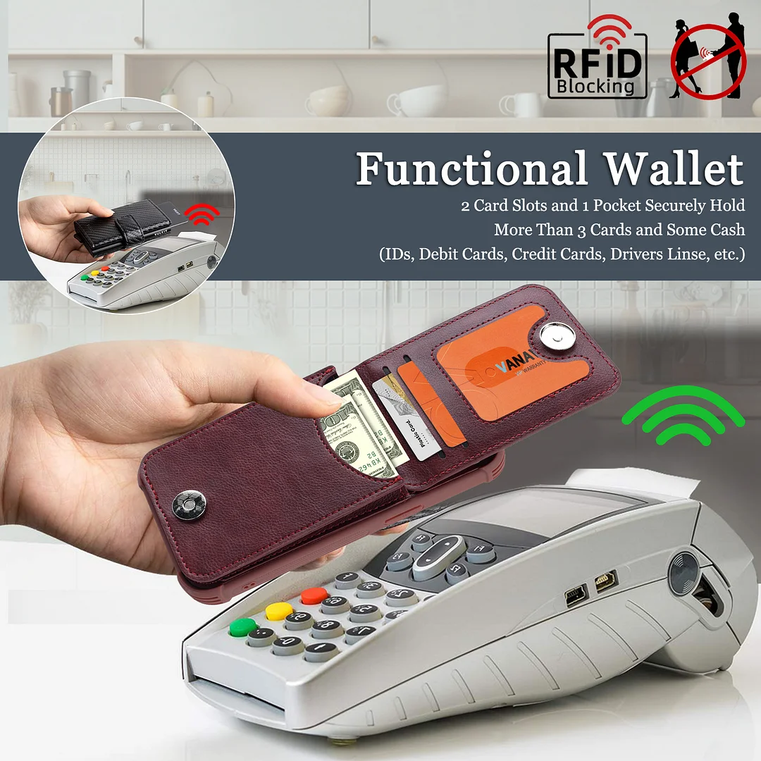 VANAVAGY Wallet Case Compatible for Galaxy S25 5G with Credit Card Holder and Coin Pocket