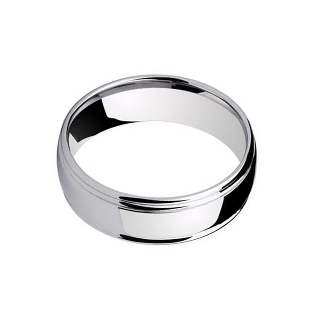 8MM Silver Men Women Wedding Band High Polished Finished Tungsten Carbide Rings
