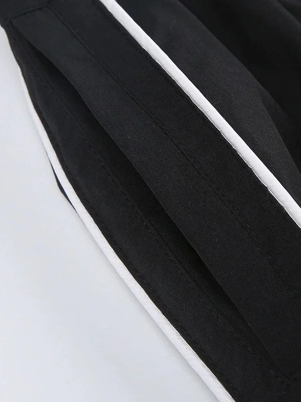 Brownm Sport Black Contrast Baggy Sweatpants