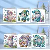 6Pcs Diamond Painting Garden Gnome Greeting Card Set with Envelopes for Birthdays Thanksgiving & Special Occasion