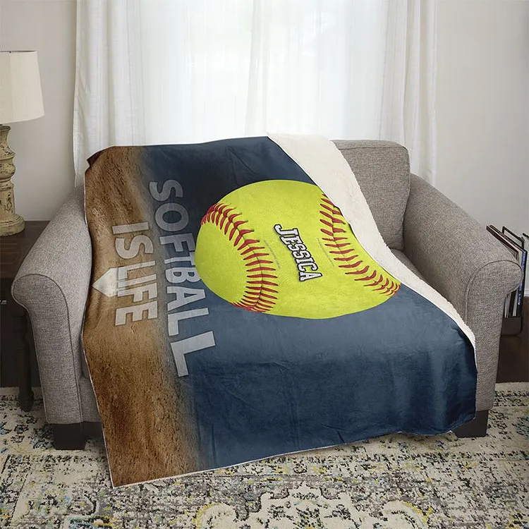 Personalized Softball Blanket For Comfort & Unique|DY03