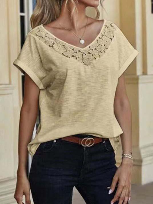 Women's V-neck Short Sleeve Midi Dress