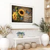 Sunflower Butterfly And Text - 11CT Stamped Cross Stitch - 50*40cm