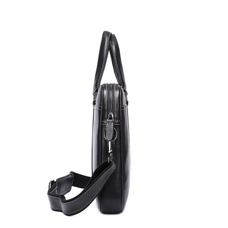 Business Leather Durable Handy Lightweight Briefcase Handbag With Large Capacity