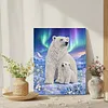 (30x40cm)DIY Pearl Painting Framed  Polar Bear Handmade Pearl Material Art Kit Living Room Decor