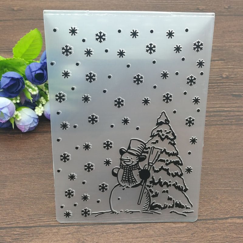 Christmas Embossing Folder DIY Card Papercraft Scrapbooking Decor Template Diary