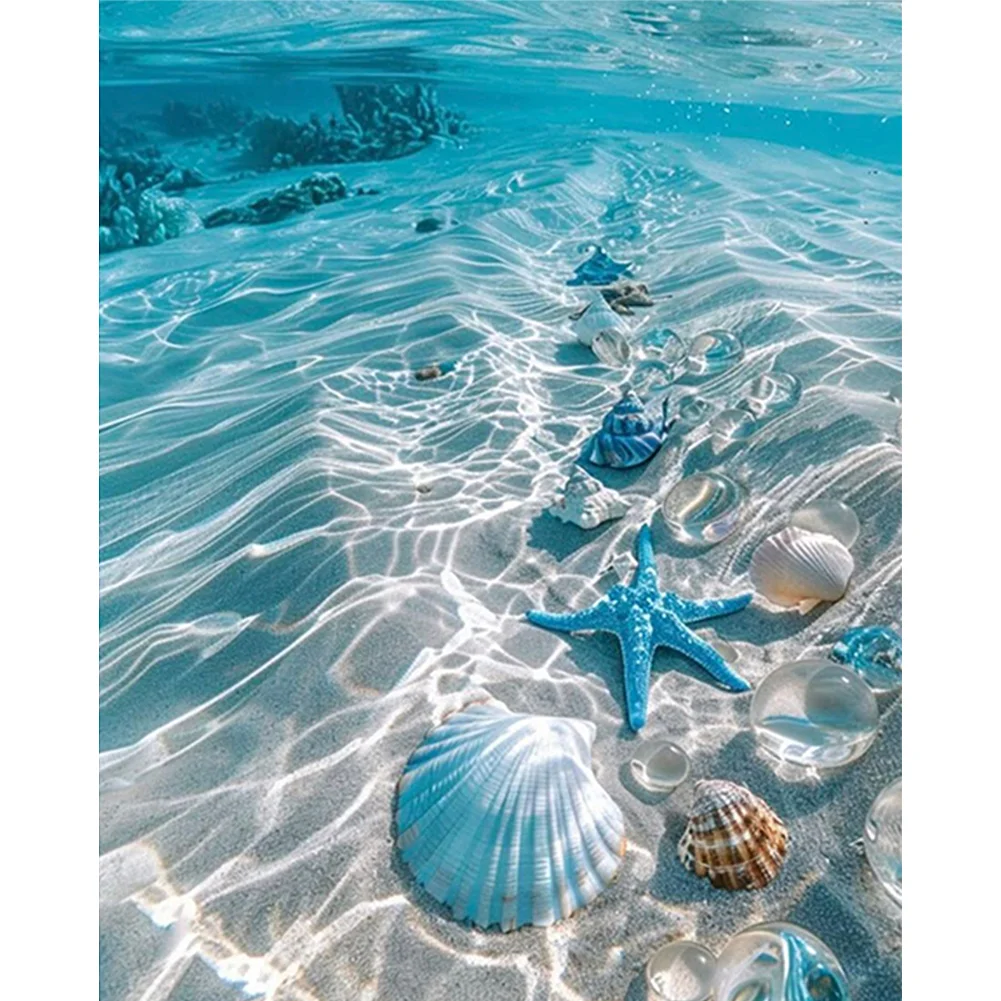 Beach Full 11CT DIY Counted Cross Stitch Kits 40x50cm for Beginners Home Decor