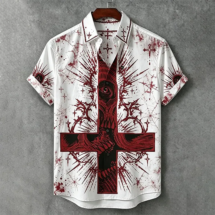 Men's Gothic Style Halloween Skull Shirt