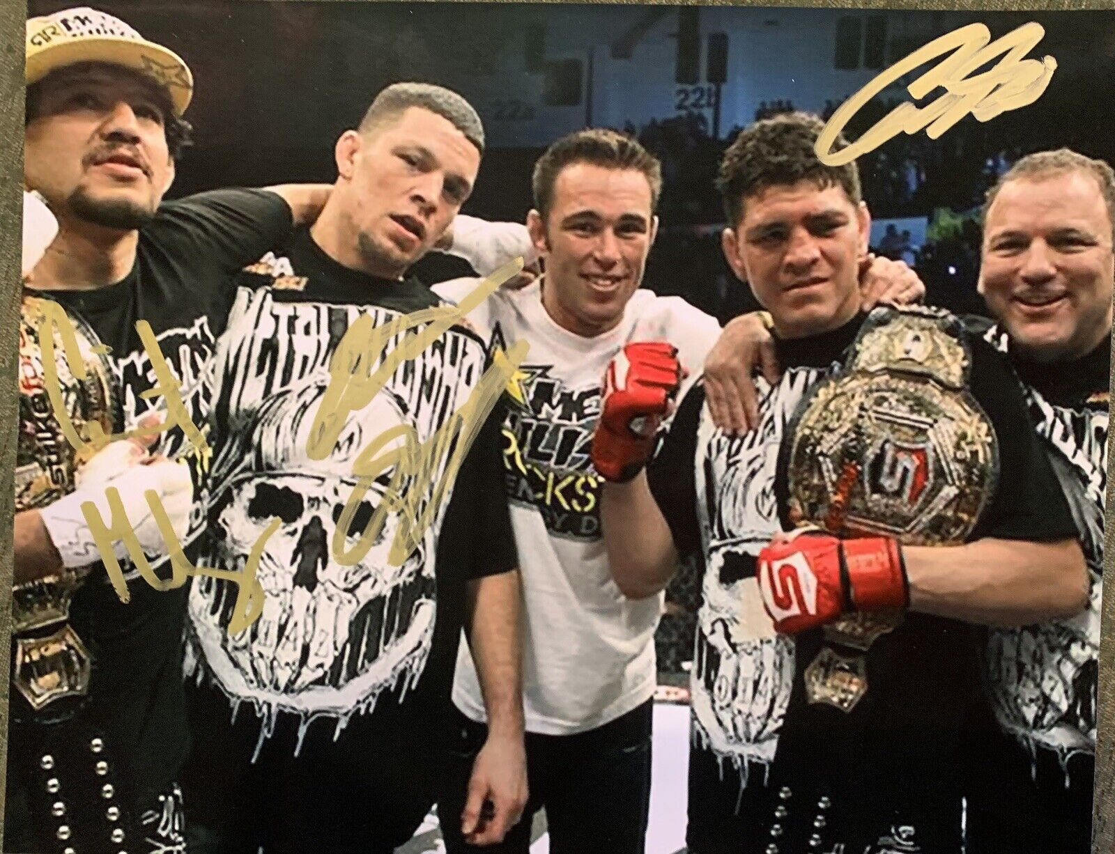 Nate Diaz Jake shields Cesar Gracie Gilbert Melendez Signed 8x10 Photo Poster painting Mma Ufc