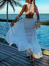 Lace Backless White Color Maxi Dress