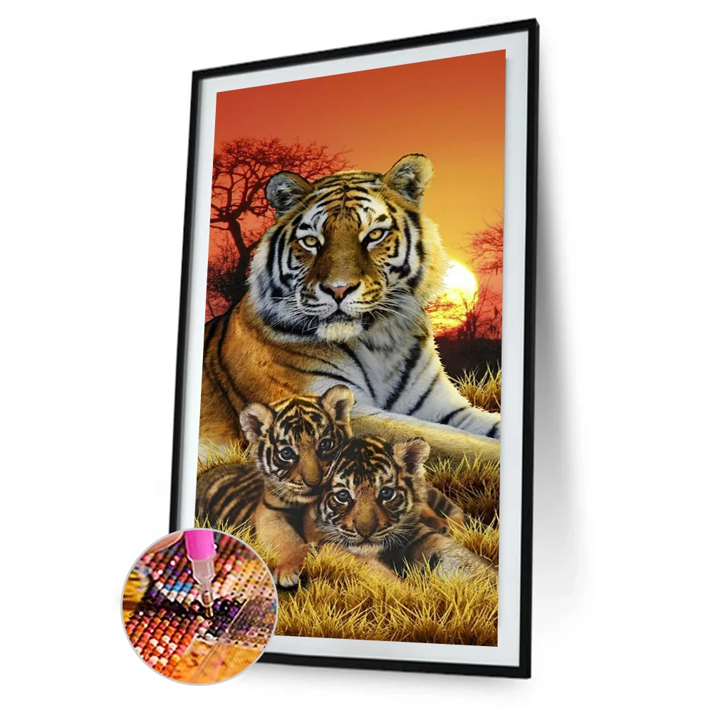 Diamond Painting - Full Round Drill - Tiger(50*110cm)