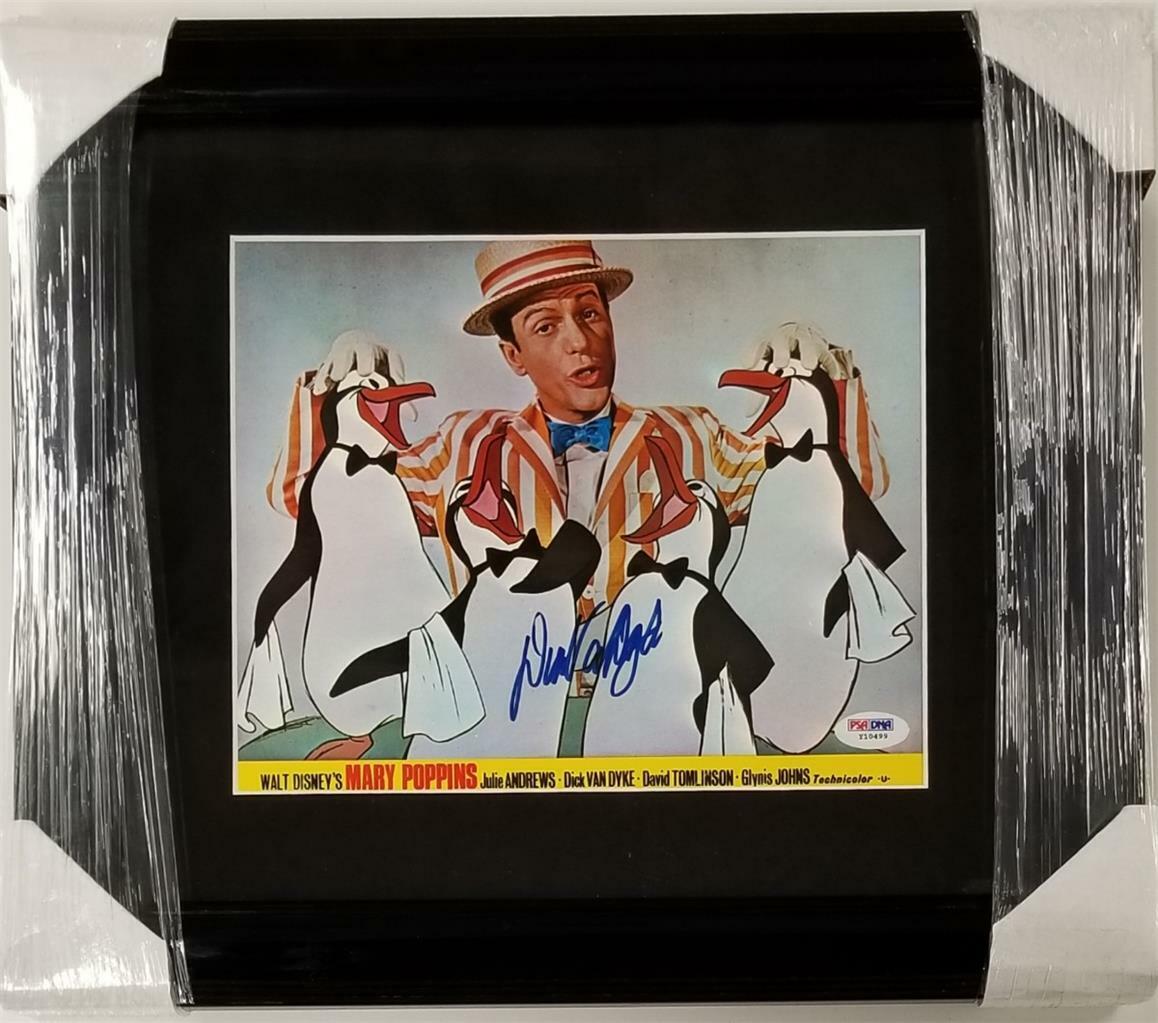 Dick Van Dyke signed Mary Poppins 8x10 Original Lobby Card FRAMED C~ PSA/DNA COA