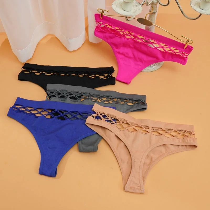 New Women's Underwear Panties Sexy High Elastic Mesh Thong Hip Hip Waist Large Size Comfortable Female Fashion Lingerie