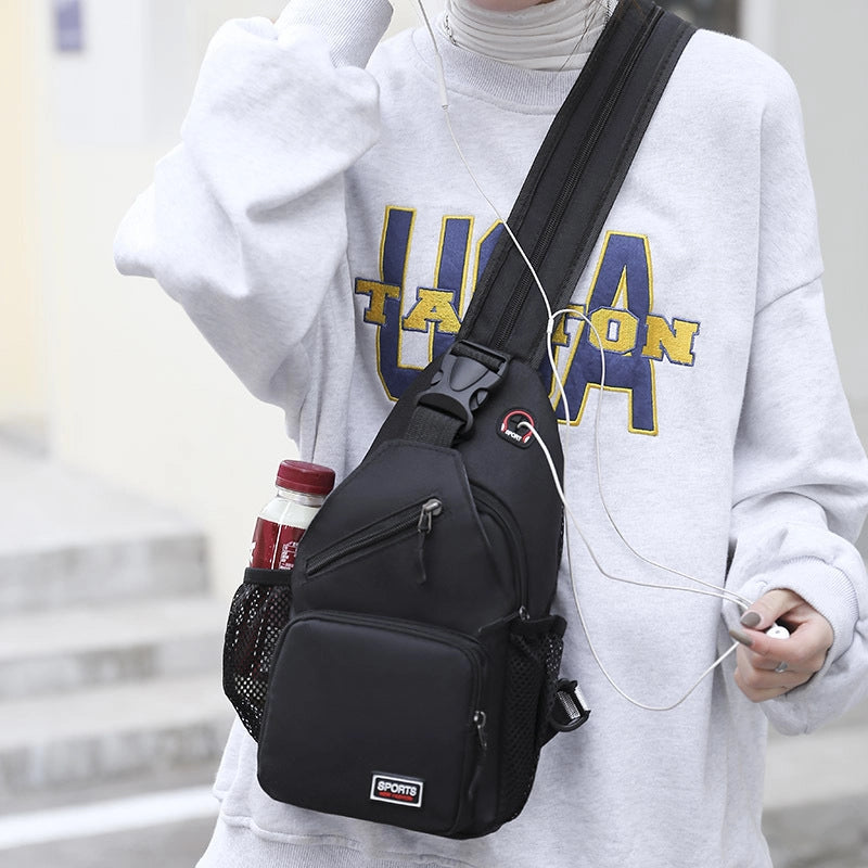 New Chest Bag Men’s And Women’s Crossbody Bag Korean Fashion Polyester Oxford Cloth Shoulder Bag Casual Travel Bag