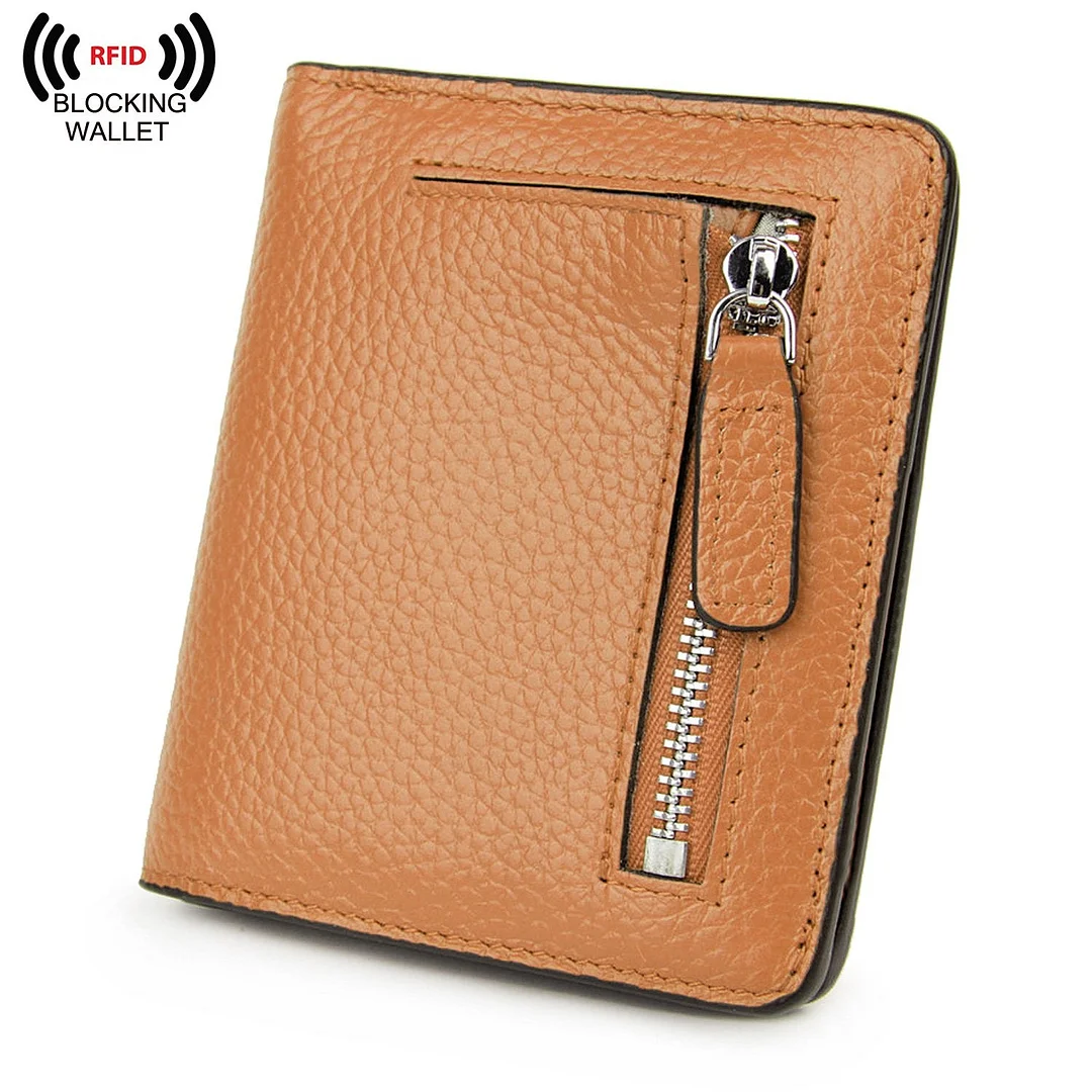 Small Leather Wallet,Ladies Credit Card Holder RFID Blocking Women's Mini Bifold Pocket Purse