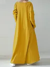 V-Neck Long Sleeve Loose Maxi Dress