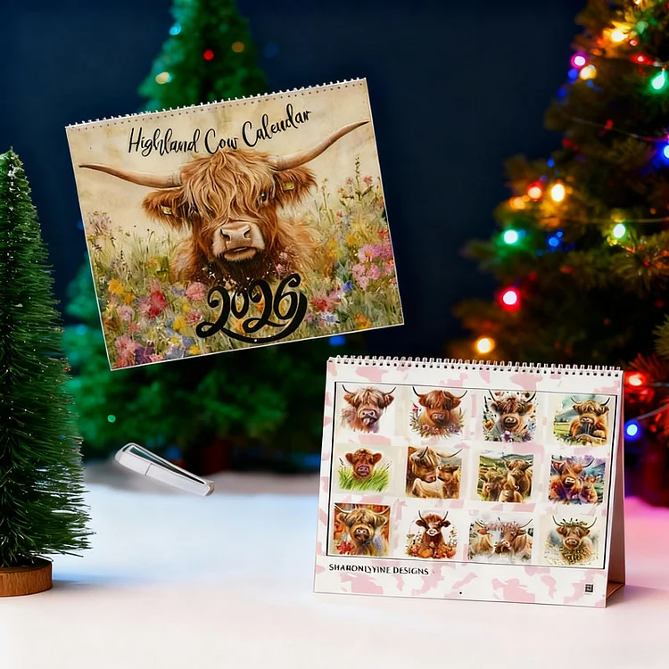 Highland Cow Calendar 2026