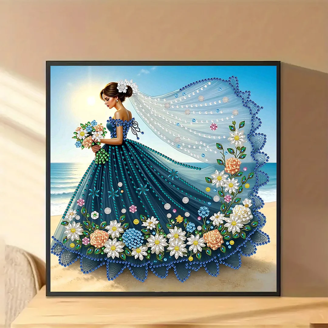 Diamond Painting - Partial Special Shaped Drill - Ocean Floral Gown(Canvas|30x30cm)