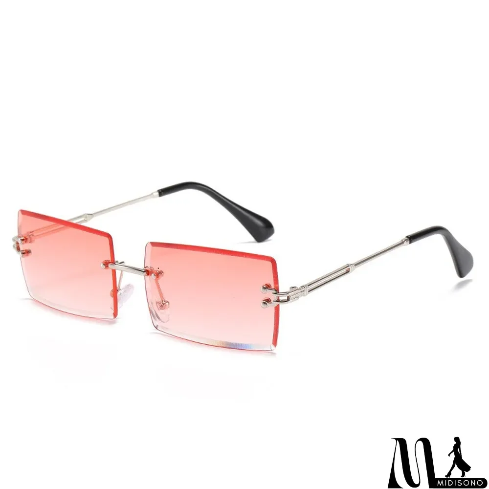 MidiSono - Women Rimless Metal Square Sunglasses