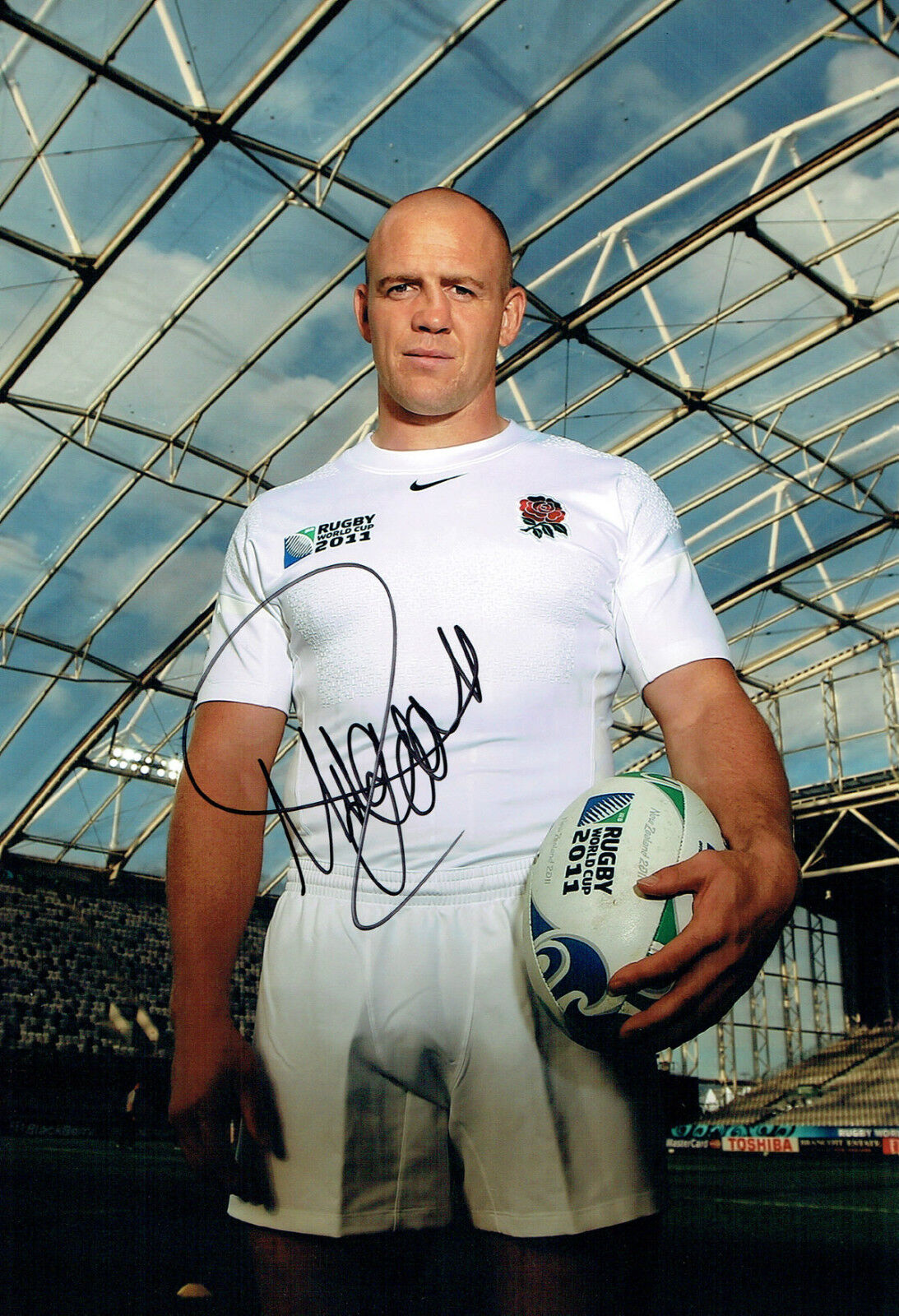 Mike TINDALL Signed Autograph Photo Poster painting AFTAL COA England RUGBY Union World Cup