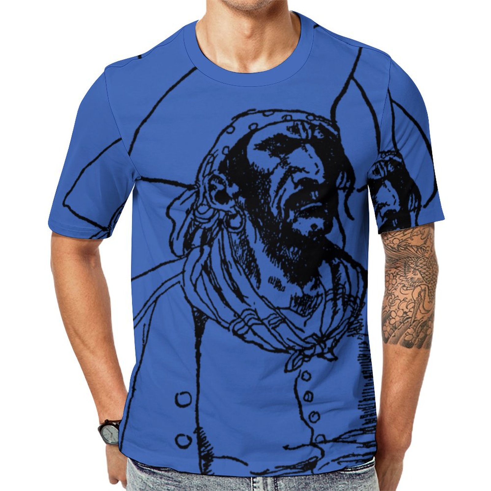 Vintage Pirates A Buccaneer Sketch By Howard Pyle Short Sleeve Print Unisex Tshirt Summer Casual Tees for Men and Women Coolcoshirts