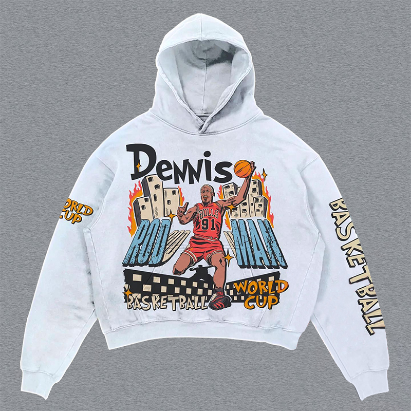 Basketball star print hoodie