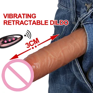 4-in-1 Wireless Remote Control Telescopic Vibrating Dildo with Heating Function