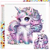 Diamond Painting -DIY Full Square Drill Black White Unicorn(35x35cm)