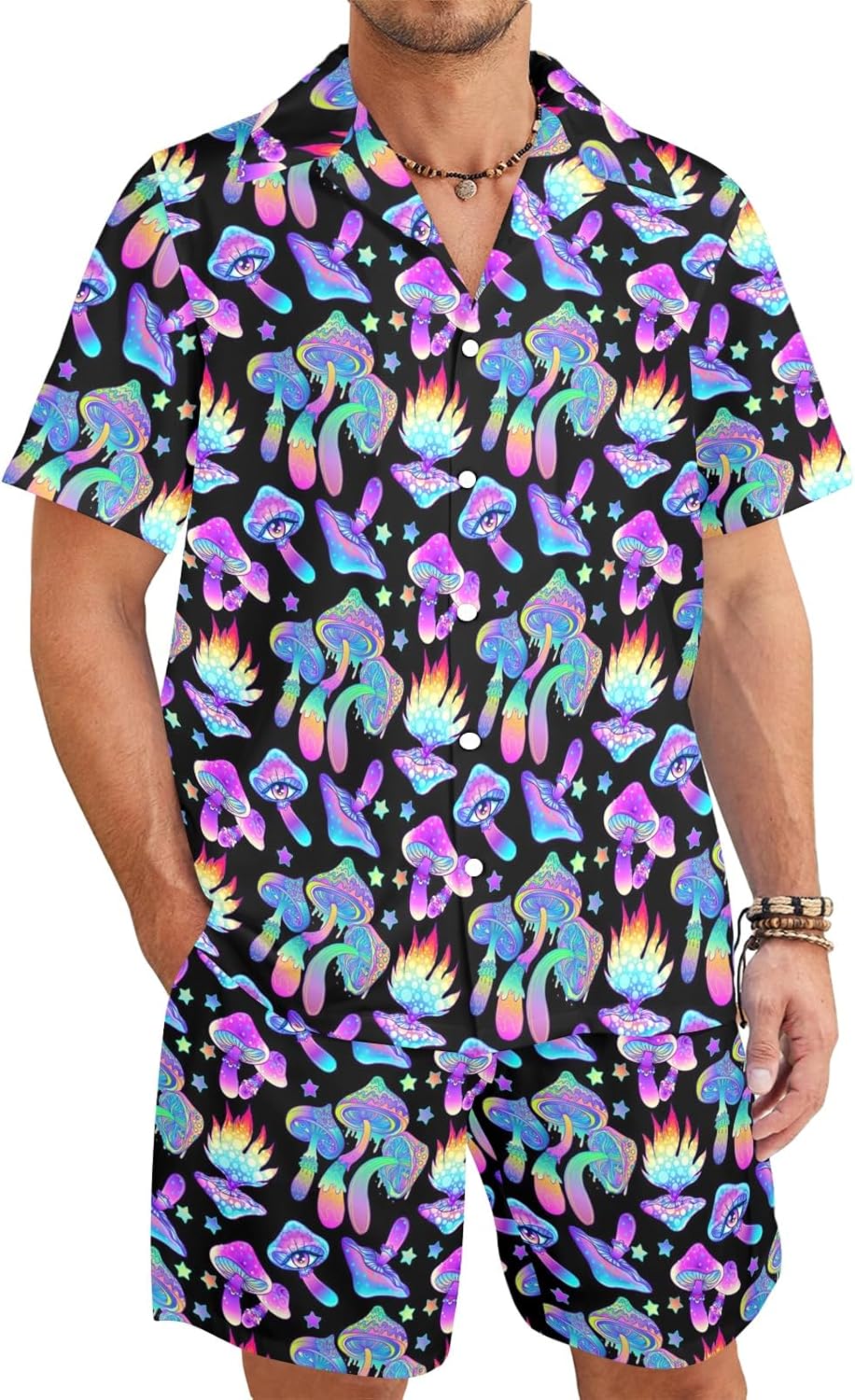 GAR BETHE Artsadd 80s 90s Outfit For Men Hawaiian Shirt And Shorts Set ...