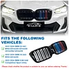 BILLDIO G01 G02 Grill - Black Kidney Grille Compatible With 2022-IN BMW X3 G01 X4 G02 ABS Double Slat Color Grille