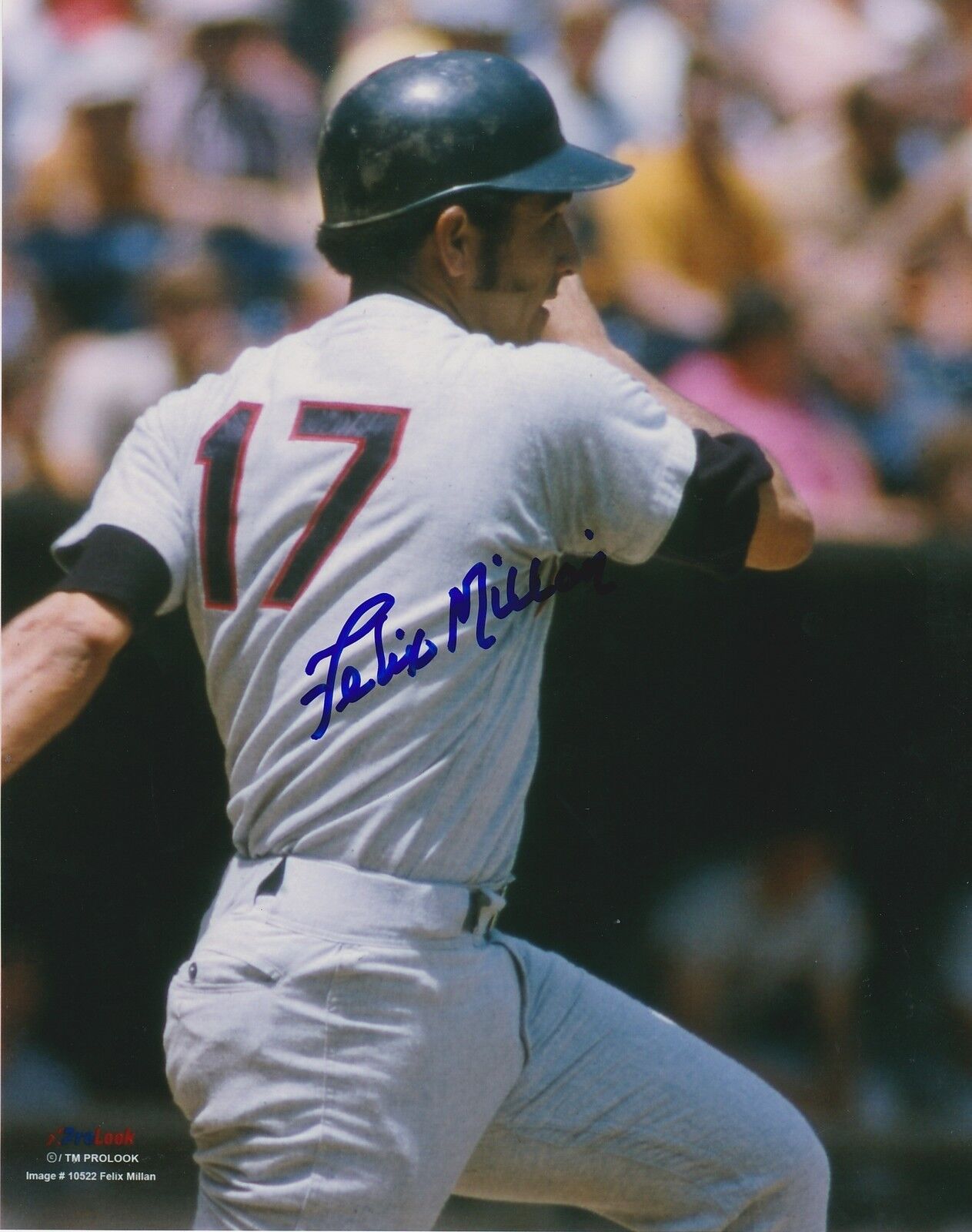 FELIX MILLAN ATLANTA BRAVES ACTION SIGNED 8x10