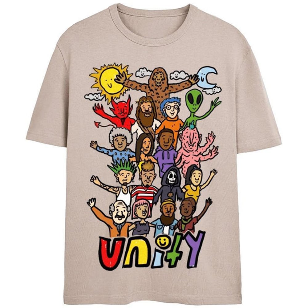 Street Fashion Unity Print Short Sleeve T-Shirt