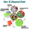 4PCS Wooden Diamond Painted Placemat Round Placemat with Holder(Rose Bouquet)