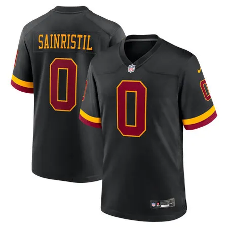 Youth Washington Commanders #0 Mike Sainristil Nike Black Hail Raiser Alternate Game Jersey