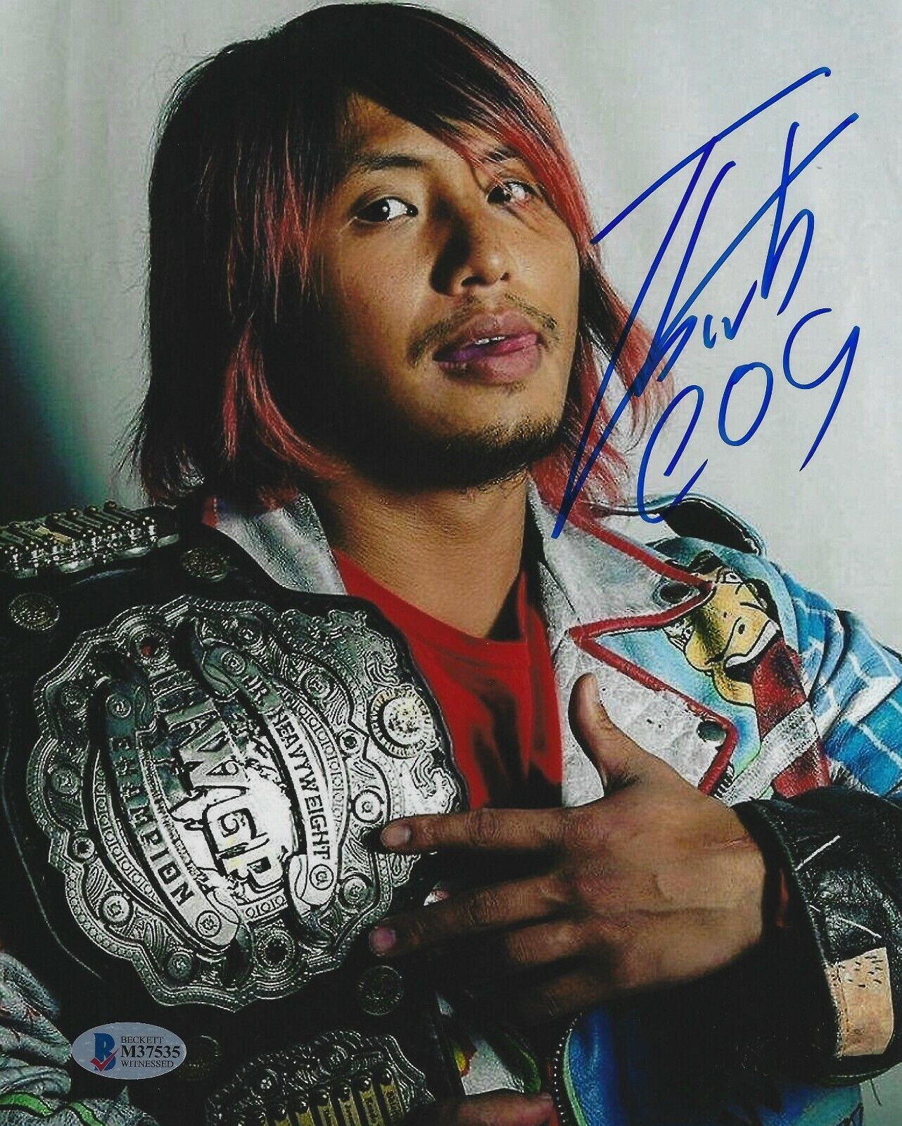 Hiromu Takahashi Signed 8x10 Photo Poster painting BAS COA New Japan Pro Wrestling Belt Picture