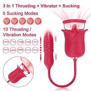 Dulcie Tongue-Licking Rose Clit Sucker with Thrusting Vibrator Bring pleasure to women