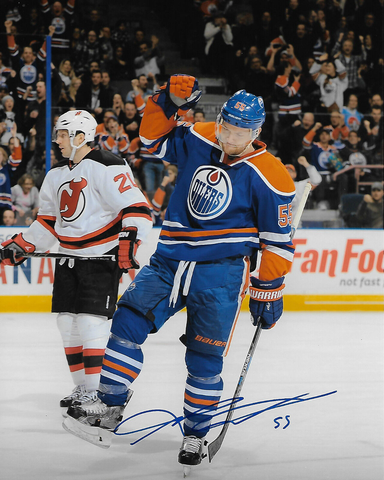 Edmonton Oilers Mark Letestu Signed Autographed 8x10 Photo Poster painting COA