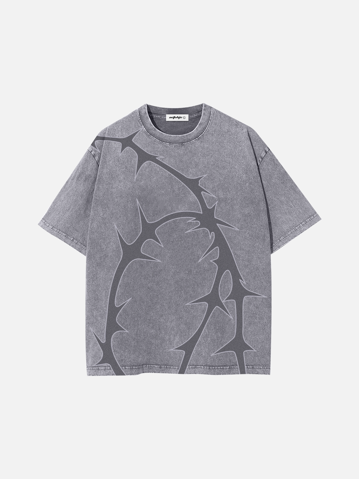 Grey Act Chic Y2K Vine Thorn Washed Graphic Tee Front
