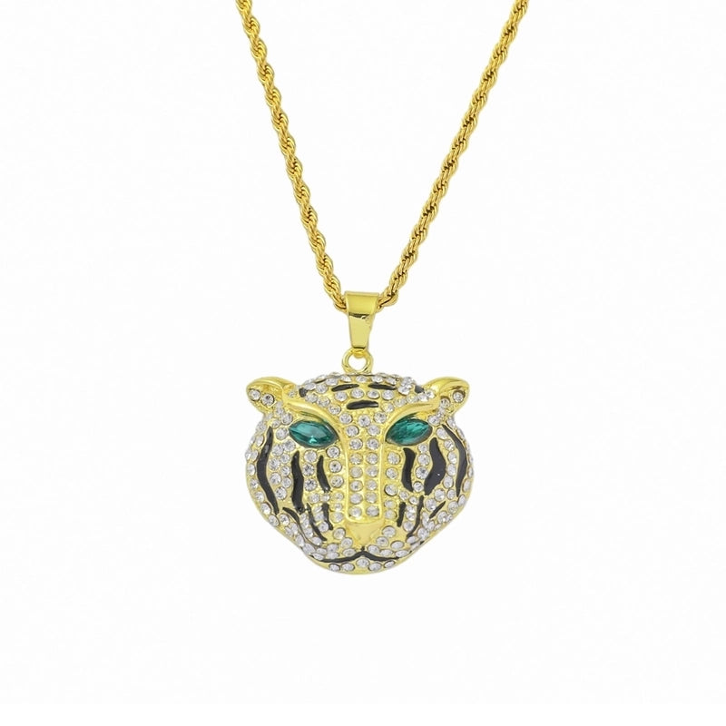 Hip-hop Animal Stainless Steel Alloy Inlay Zircon Men's Pendant Necklace