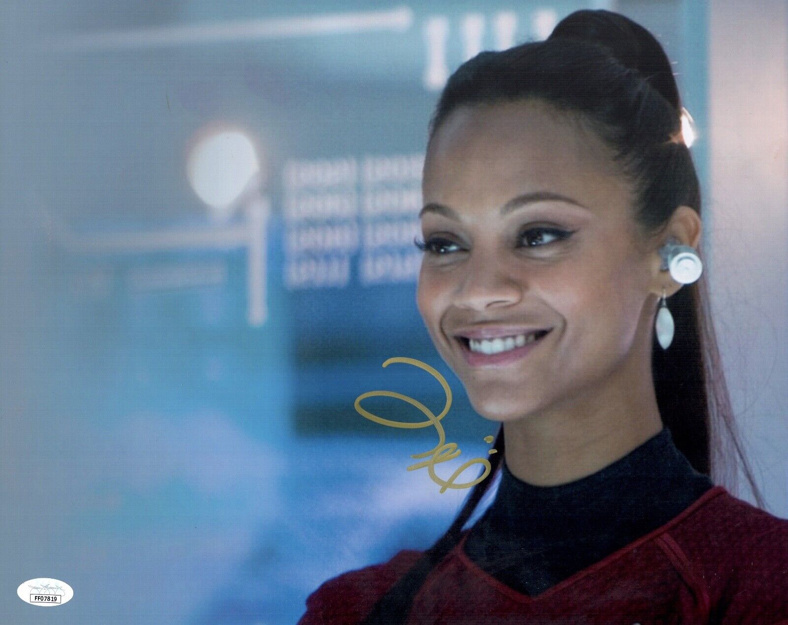 ZOE SALDANA Signed STAR TREK 11x14 Photo Poster painting IN PERSON Avatar Autograph JSA COA