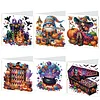 (US Local)6PCS DIY Diamond Art Greeting Cards Halloween Designs for Celebrations (H033)